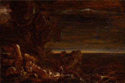 Der Pilger der Welt am Ende seiner Reise (Studie für die Serie, Das Kreuz und die Welt) von Thomas Cole