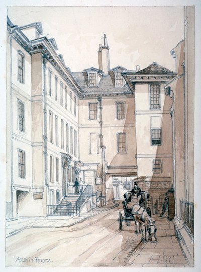 Austin Friars Street, City of London, 1851 von Thomas Colman Dibdin