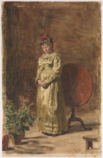 Junges Mädchen beim Nachdenken von Thomas Cowperthwait Eakins