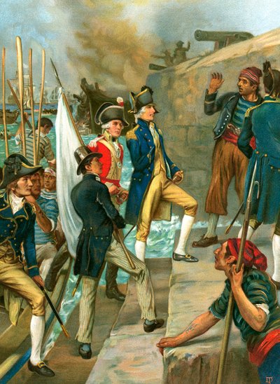 Auf feindlichem Boden. Die Landung von Nelson in Kopenhagen nach der Schlacht von Thomas Davidson