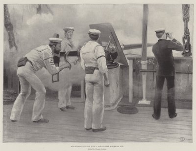 Schnellfeuerübung mit einer Sechs-Pfünder-Hotchkiss-Kanone von Thomas Davidson