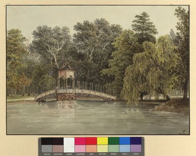 Die chinesische Brücke im Park zu Laxenburg von Thomas Ender