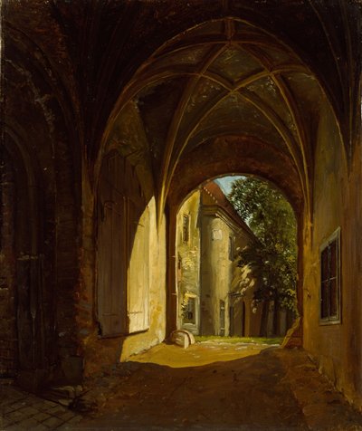 Eine gewölbte Halle im Schloss Scharfenberg bei Dresden von Thomas Fearnley