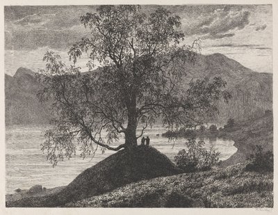 Die alte Birke bei Slinde, Sognefjord von Thomas Fearnley