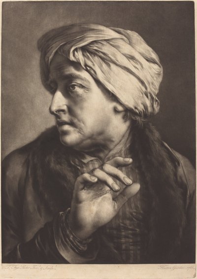 Ein Mann mit Turban und gestreiftem Hemd von Thomas Frye