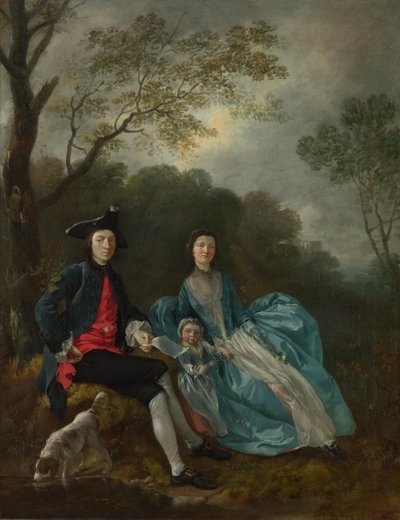 Porträt des Künstlers mit seiner Frau und Tochter von Thomas Gainsborough