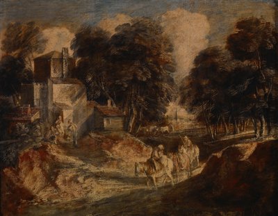 Waldlandschaft mit berittenen Bauern von Thomas Gainsborough