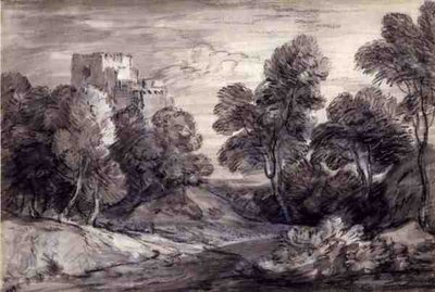 Waldlandschaft mit Schloss von Thomas Gainsborough