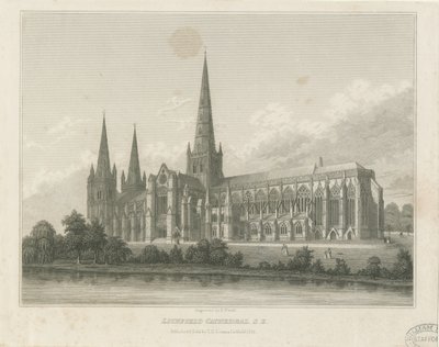 Lichfield Cathedral - Südostansicht: Gravur von Thomas George Lomax