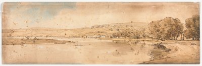Eine Auswahl von zwanzig der malerischsten Ansichten in Paris: Blick auf Bell Vue und Pont de Sèvres von der Terrasse in der Nähe von Pont de St. Cloud von Thomas Girtin