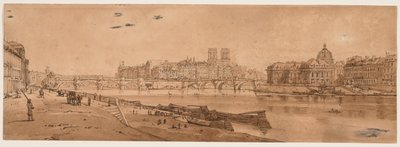 Eine Auswahl von zwanzig der malerischsten Ansichten in Paris: Ansicht von Pont Neuf, Teil des Louvre, Notre Dame und das College der vier Nationen von Thomas Girtin