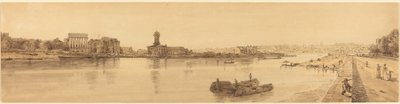 Blick auf das Dorf Chaillot von der Pont de la Concorde: pl.17 von Thomas Girtin