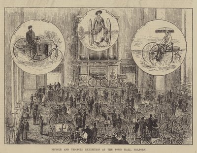 Fahrrad- und Dreirad-Ausstellung im Rathaus, Holborn von Thomas Harrington Wilson