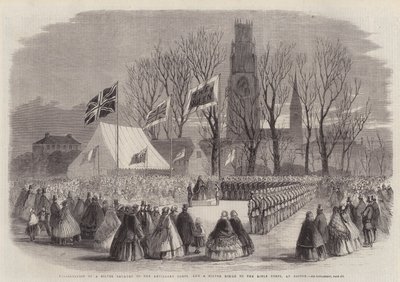 Übergabe einer Silbernen Trompete an das Artilleriekorps und eines Silbernen Signalhorns an das Schützenkorps in Boston von Thomas Harrington Wilson
