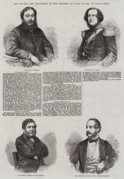 Die Antragsteller und Unterstützer der Adresse in beiden Häusern des Parlaments von Thomas Harrington Wilson