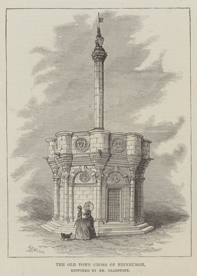Das alte Stadtkreuz von Edinburgh, restauriert von Mr. Gladstone von Thomas Harrington Wilson
