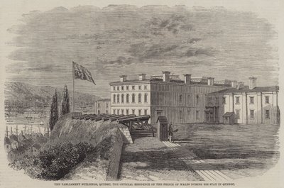Die Parlamentsgebäude, Quebec, die offizielle Residenz des Prinzen von Wales während seines Aufenthalts in Quebec von Thomas Harrington Wilson