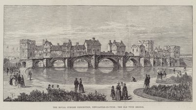 Die königliche Jubiläumsausstellung, Newcastle-on-Tyne, die alte Tyne-Brücke von Thomas Harrington Wilson