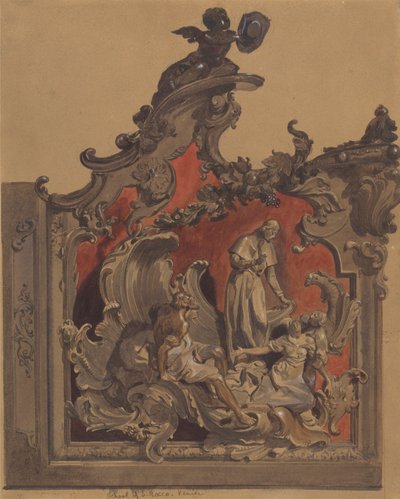 Schule von San Rocco, Venedig: Studie für gebogene Dekoration von Thomas Hartley Cromek