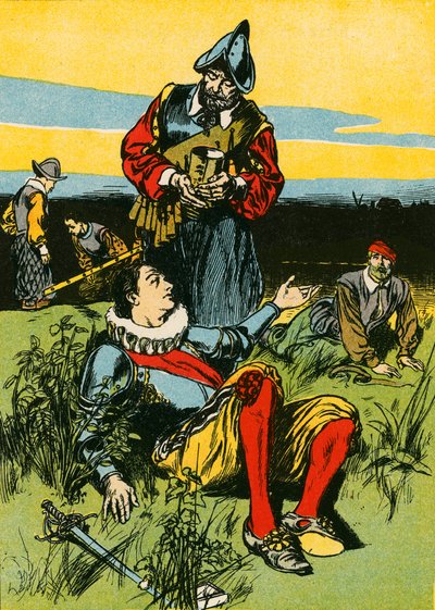 Sir Philip Sidney und der sterbende Soldat von Thomas Heath Robinson