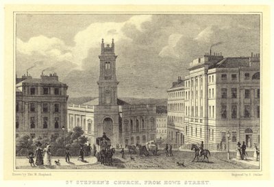 St. Stephans Kirche, von der Howe Street von Thomas Hosmer (after) Shepherd