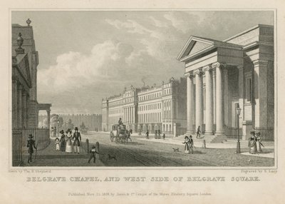 Belgrave Chapel und die Westseite des Belgrave Square von Thomas Hosmer Shepherd