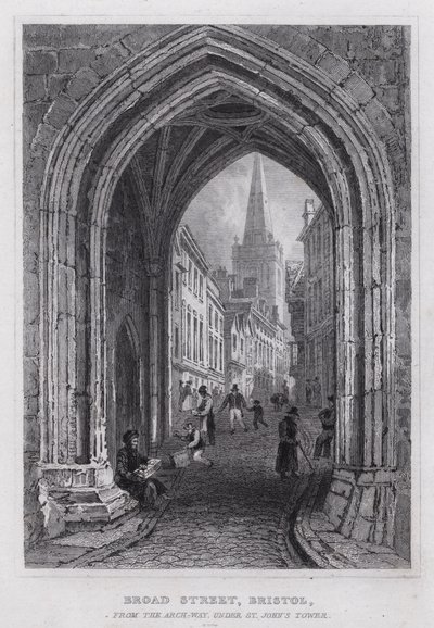 Broad Street, Bristol, vom Torbogen unter dem St John