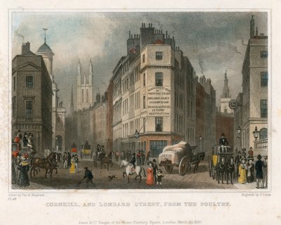 Cornhill und Lombard Street, London, vom Poultry aus gesehen von Thomas Hosmer Shepherd