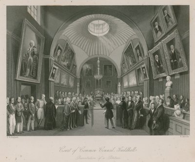 Gericht des Gemeinderats, Guildhall, London; Präsentation einer Petition von Thomas Hosmer Shepherd