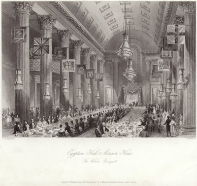 Ägyptische Halle im Mansion House während des Wilson-Banketts von Thomas Hosmer Shepherd