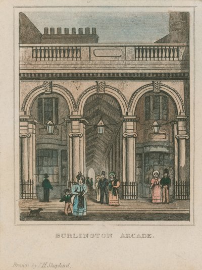 Außenansicht der Burlington Arcade von Thomas Hosmer Shepherd