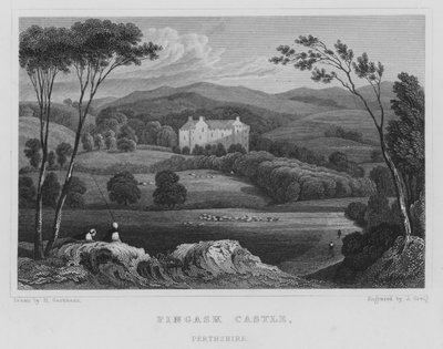 Fingask Castle, Perthshire (Stich) von Thomas Hosmer Shepherd