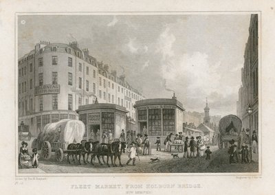 Fleet Market von der Holborn Bridge (jetzt entfernt) von Thomas Hosmer Shepherd