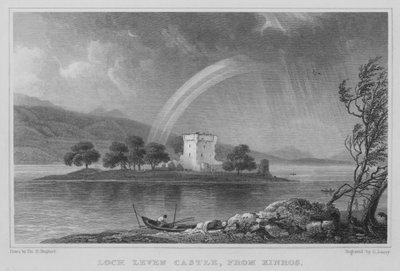 Schloss Loch Leven, von Kinros (Gravur) von Thomas Hosmer Shepherd