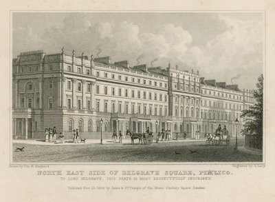 Nordostseite des Belgrave Square, Pimlico von Thomas Hosmer Shepherd