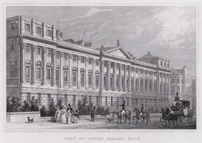 Teil des Queen Square, Bath von Thomas Hosmer Shepherd