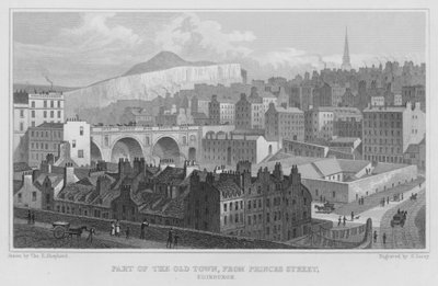 Teil der Altstadt, von der Princes Street, Edinburgh von Thomas Hosmer Shepherd