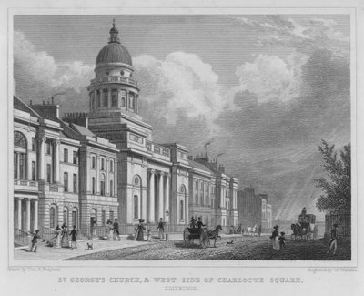 St. Georgs Kirche und Westseite des Charlotte Square, Edinburgh (Gravur) von Thomas Hosmer Shepherd