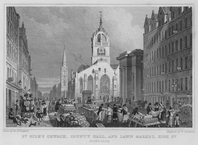St. Giles Kirche, County Hall und Lawn Market, High Street, Edinburgh von Thomas Hosmer Shepherd