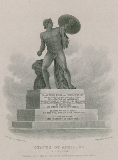 Statue von Achilles im Hyde Park, London von Thomas Hosmer Shepherd