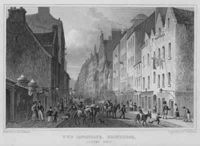 Die Canongate, Edinburgh, Blick nach Westen (Gravur) von Thomas Hosmer Shepherd