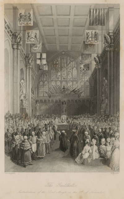 Die Guildhall: Installation des Lord Mayor am 8. November von Thomas Hosmer Shepherd