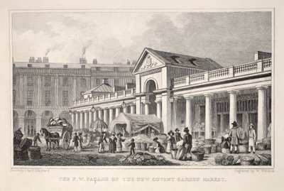 Die NW-Fassade des neuen Covent Garden Market, aus 