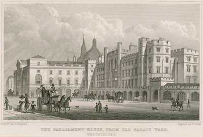 Das Parlamentsgebäude vom Old Palace Yard, Westminster, London von Thomas Hosmer Shepherd