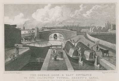 Die Doppelschleuse und der Osteingang zum Islington-Tunnel von Thomas Hosmer Shepherd