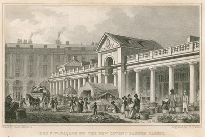 Die nordwestliche Fassade des neuen Covent Garden Market, London von Thomas Hosmer Shepherd