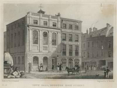 Rathaus, Borough High Street (Gravur) von Thomas Hosmer Shepherd