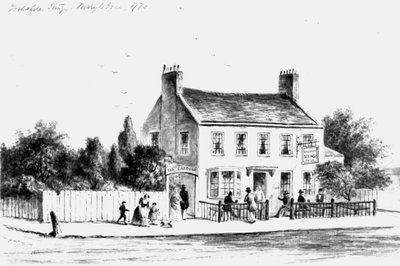 Ansicht des Yorkshire Stingo Gasthauses in Paddington, 1860-1859 (Zeichnung) von Thomas Hosmer Shepherd
