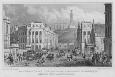 Waterloo Place, das National- und Nelson-Denkmal, Calton Hill, etc., Edinburgh von Thomas Hosmer Shepherd