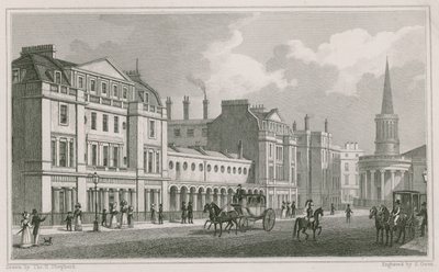 Westseite von Langham Place, Marylebone, London, einschließlich All Souls Church von Thomas Hosmer Shepherd